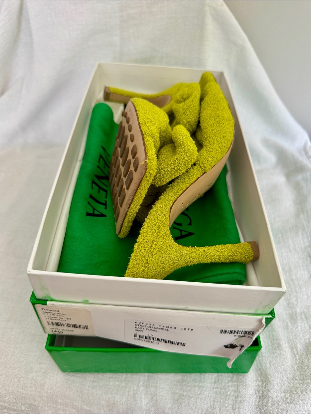 Bottega Veneta Olive Green Knotted Slide Heels - Picture 6 of 6